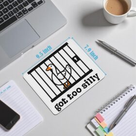 Funny Sarcastic Goose Mouse Pad - 7.9x7.9 Inch Non-Slip Computer Mousepad with Goose Meme Design - Durable Desk Mat for Laptop, Home Office & Gaming - Unique Humorous Office Supplies Gift