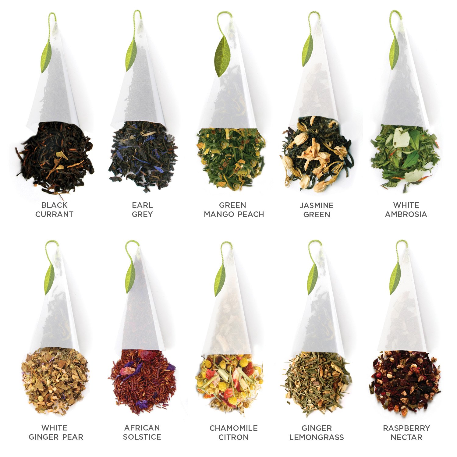 Tea Forte Premium Presentation Box Gift Set - 20 Count Assorted Organic Whole Leaf Pyramid Infuser Sampler with Luxurious Handcrafted Blends