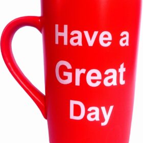 Funny Coffee Mug - 15 Oz Porcelain Cup 'Have a Great Day' Sarcastic Gag Gift for Dad Mom Coworker - Dishwasher Microwave Safe