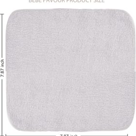 12 Pack Baby Washcloths - 100% Cotton Terry Cloth, 7.8" x 7.8" Soft Face & Body Cloths for Newborns, Infants & Sensitive Skin - Highly Absorbent Baby Towel Set