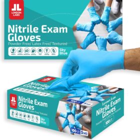 Sky Blue 5 Mil Nitrile Exam Gloves - 200 Count Disposable Latex-Free | Medical Grade Protection for Doctors, EMT, Food Service & Cleaning