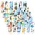 Omilion 30-Pack Baby Washcloths - 100% Cotton Flannel, 7x10 Inch Soft Newborn Washcloth Set with Colorful Animal & Vehicle Designs