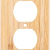 Natural Bamboo Double Outlet Cover - 4.5" x 2.76" Eco-Friendly Decorative Wall Plate for Light Switches & Outlets, Kitchen Bedroom Bathroom Home Decor