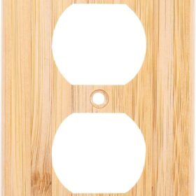Natural Bamboo Double Outlet Cover - 4.5" x 2.76" Eco-Friendly Decorative Wall Plate for Light Switches & Outlets, Kitchen Bedroom Bathroom Home Decor