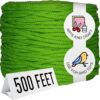 Super Bird Creations Braided Polly Rope - 1/8" x 500m Green PE Cordage for Parrot Toys, Bird Enrichment & Creative Crafting