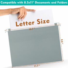 Zzrywuty 12-Pack Hanging File Folders - Letter Size with 1/5-Cut Tabs, Pastel Color-Coded Office Filing Organizers for Cabinets