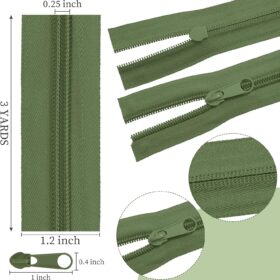 Syhood 36 Yards Nylon Coil Zipper Tape Set - 120pcs Assorted Color Zipper Sliders for Sewing, Clothing, Bags & DIY Crafts (Autumn Collection)