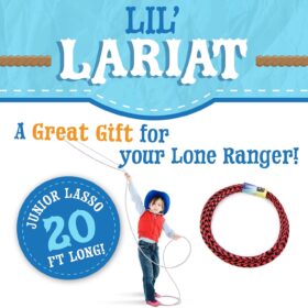 Just Jump It Lil Lariat Junior Lasso Rope - Pre-Tied 20ft Kids Cowboy Rope Toy for Hand-Eye Coordination & Outdoor Play