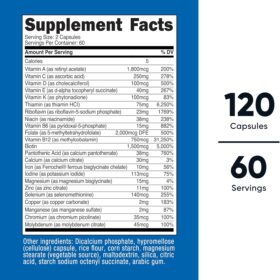 Nutricost Methylated Multivitamin - 23 Essential Vitamins & Minerals, 120 Capsules, 60 Servings, Gluten-Free