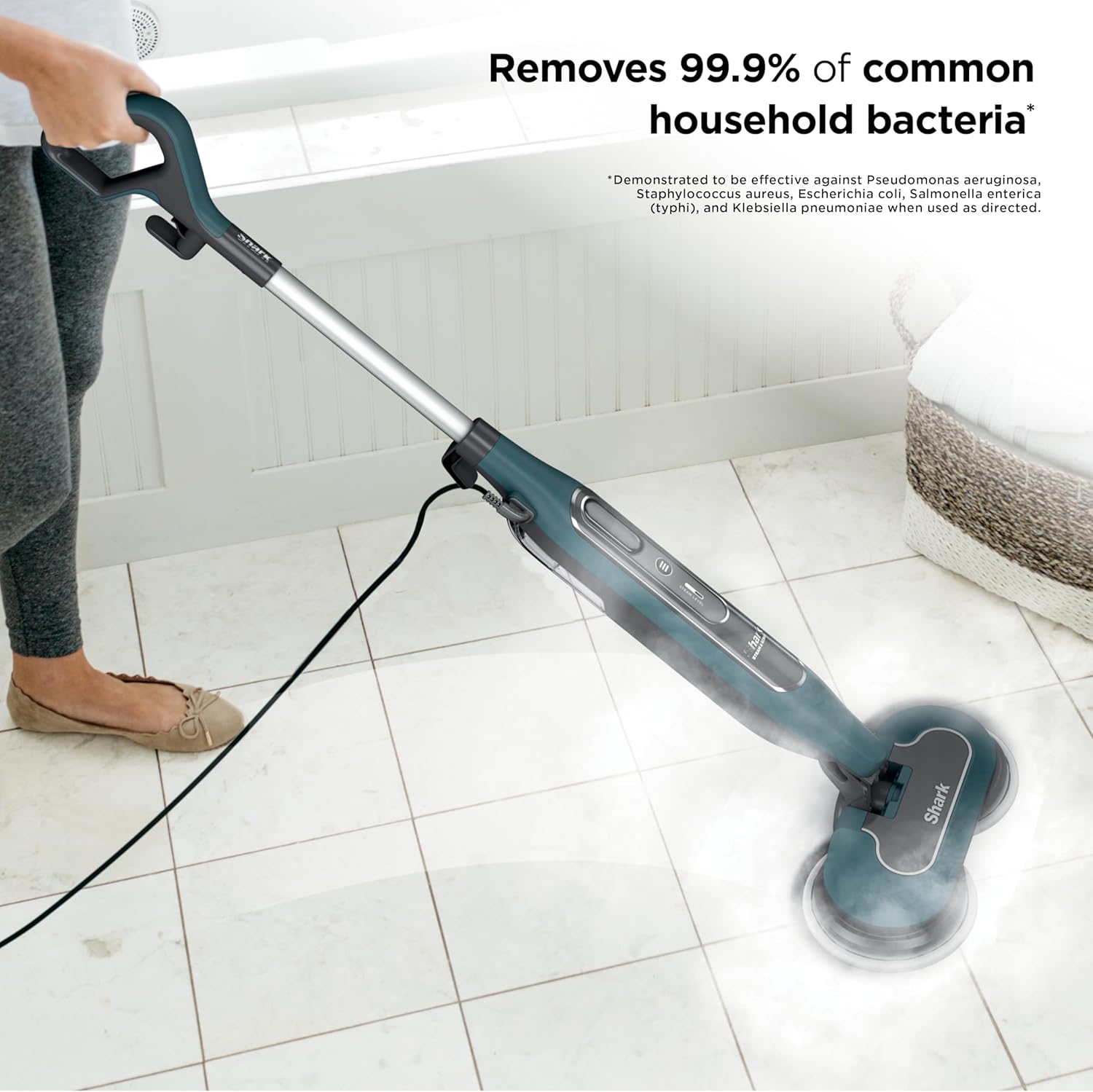 Shark Steam & Scrub All-in-One Hard Floor Steam Mop - 2 Steam Modes, XL Water Tank, Swivel Steering, Includes 2 Dirt Grip Pads, Teal S8002BRN