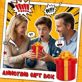 Gotcha Box Prank Gift - 10 Layer Nested Screw Box with Pop-Up Finger, Funny Gag Gift for Birthday Party, Surprise Prank for Friends