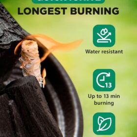 370-Piece Natural Wood Fire Starters - 10lb Box - Long-Burning, Odorless Firestarters for Fireplace, Wood Stove, Chimney, Campfire & Grill