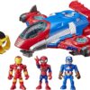 Marvel Super Hero Adventures 6-Pack - Spider-Man, Captain America & Iron Man Action Figures with Vehicles Set for Kids Ages 3+ (Amazon Exclusive)