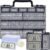 Premium Coin Collection Storage Set - 141 Coin Capsules with 6 Size Foam Gaskets, 20 Hard Currency Sleeves & 200 Soft Bill Holders - Black Collector's Organizer Box