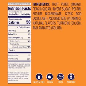 Welch's Absolute Fruitfuls Mango Peach Fruit Strips - Whole Fruit Snack for Kids, Vegan Non-GMO Dried Fruit Treats, 0.5oz (Pack of 10)