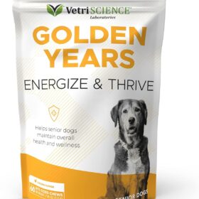 VetriScience Senior Health Chews - Daily Multivitamin for Senior Dogs with 27+ Nutrients, Omega-3s & Antioxidants - Aging Support, 60 Chicken Flavor Chews