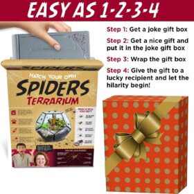 Hatch Your Own Spider Terrarium Prank Gift Box - Funny White Elephant Gag Gift for Parties & Occasions