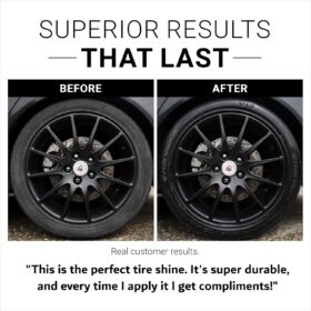 CAR GUYS Tire Shine Spray - 18 oz with Applicator Pad | Wet Gloss or Satin Finish | Long-Lasting UV Protection for Tires, Wheels & Rubber Trim