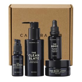 Caldera + Lab Men's Complete Anti-Aging Skincare System – 4-Step Daily Regimen with Cleanser, Moisturizer, Night Serum & Eye Cream for Firmer, Youthful Skin