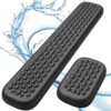 Lekvey Ergonomic Keyboard Wrist Rest - Premium Memory Foam with 144 Massage Points, Waterproof PU Leather Carpal Tunnel Support for Gaming & Office, Pain Relief Wrist Pad (Black)