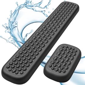 Lekvey Ergonomic Keyboard Wrist Rest - Premium Memory Foam with 144 Massage Points, Waterproof PU Leather Carpal Tunnel Support for Gaming & Office, Pain Relief Wrist Pad (Black)
