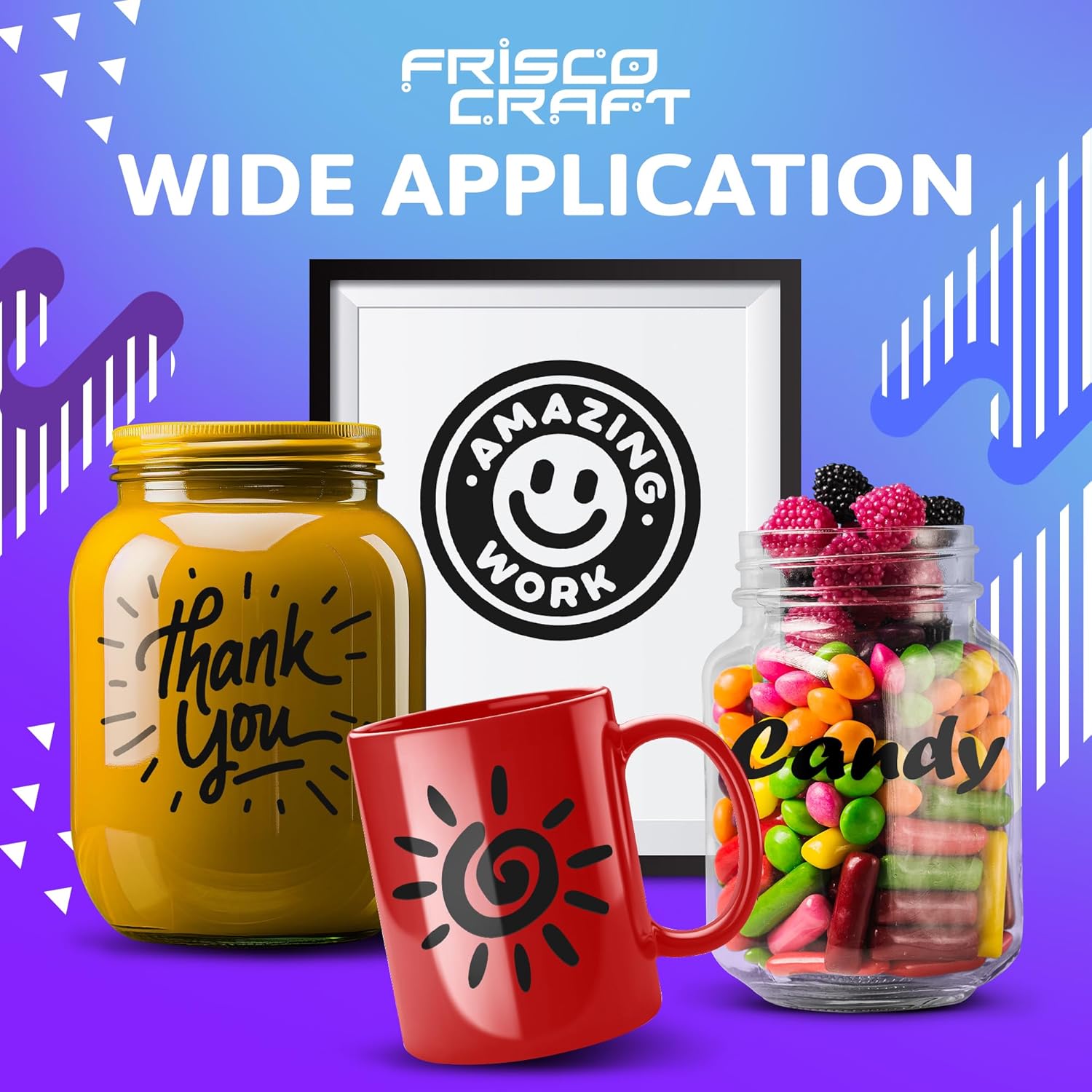 Frisco Craft Premium Glossy Black Permanent Vinyl Roll - 12" x 30FT Waterproof Adhesive Sheets for Cricut, Silhouette & Die-Cutting Machines, Indoor/Outdoor DIY Decor Projects