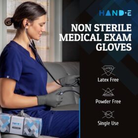 Grey Nitrile Disposable Gloves - Latex Free Powder Free Medical & Cleaning Gloves (50/200 Count)