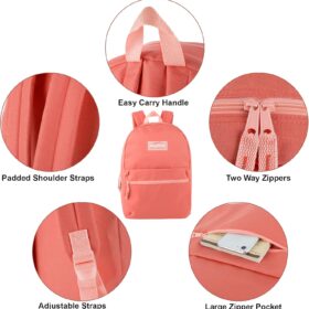 Trail maker Classic 17 Inch School Backpack with Adjustable Padded Straps - Lightweight & Durable Bookbag for Kids, Girls & Boys (Coral)