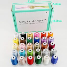 Brothread 30-Color Polyester Embroidery Machine Thread Kit - 500M Per Spool, 40WT - Compatible with Janome & Robison-Anton Color Charts
