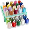 Brothread 30-Color Polyester Embroidery Machine Thread Kit - 500M Per Spool, 40WT - Compatible with Janome & Robison-Anton Color Charts
