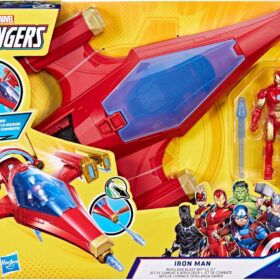Marvel Avengers Epic Hero Series Iron Man Repulsor Blast Battle Jet - 4-Inch Scale Action Figure & Vehicle Set for Kids Ages 4+