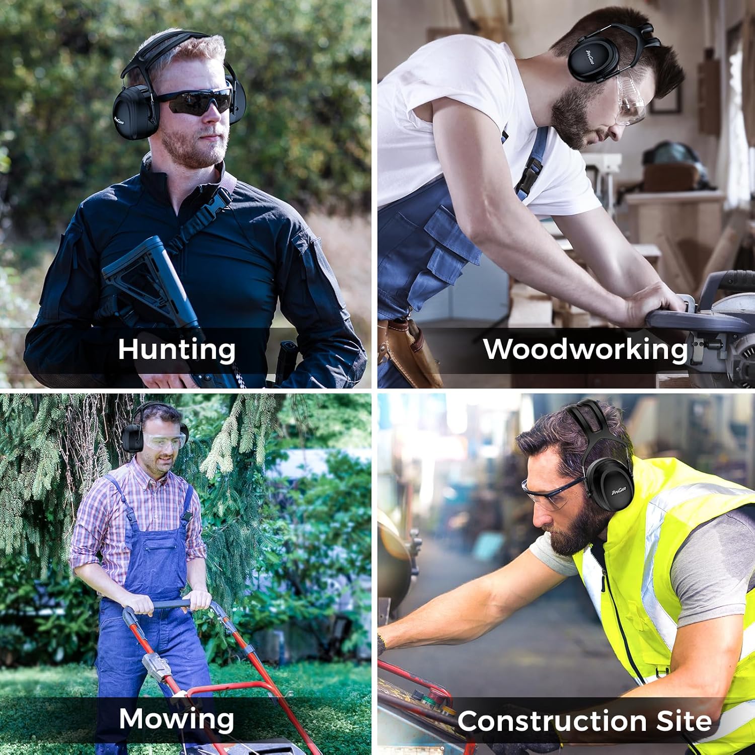 ProCase Professional Noise Cancelling Ear Muffs - Extra Large Shooting & Industrial Hearing Protection (30dB NRR)