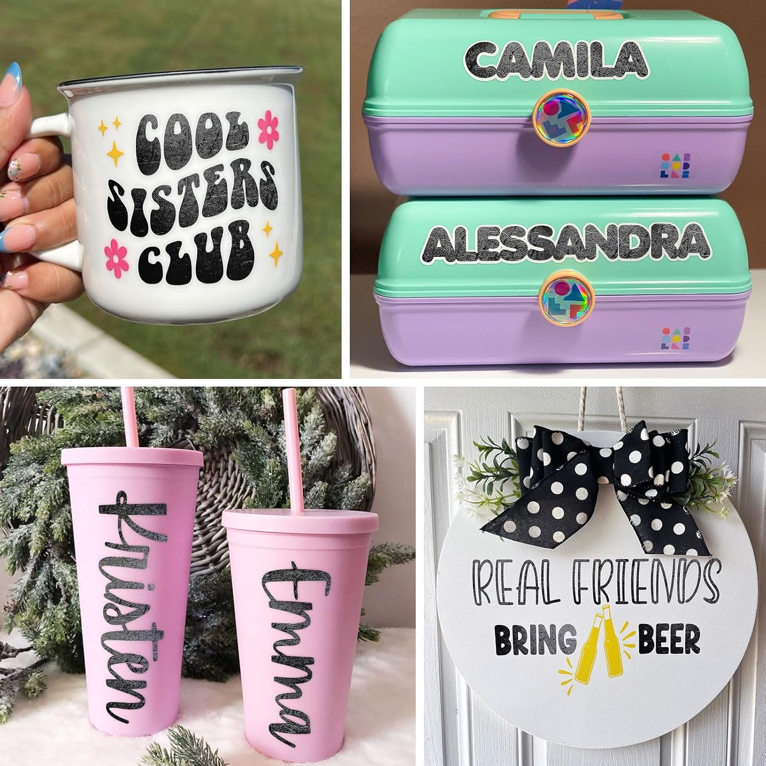 TECKWRAP Premium Metallic Chrome Vinyl Roll - 1ft x 5ft Black Permanent Self-Adhesive Vinyl for Cricut, Silhouette & DIY Craft Projects