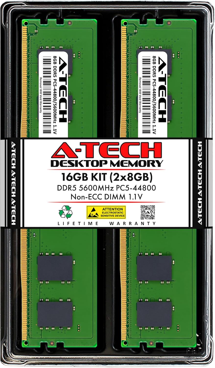 A-Tech 16GB DDR5 5600MHz RAM Kit for ASUS ROG Maximus Z890 Hero/Extreme Motherboard | 2x8GB PC5-44800 UDIMM 288-Pin Memory Upgrade