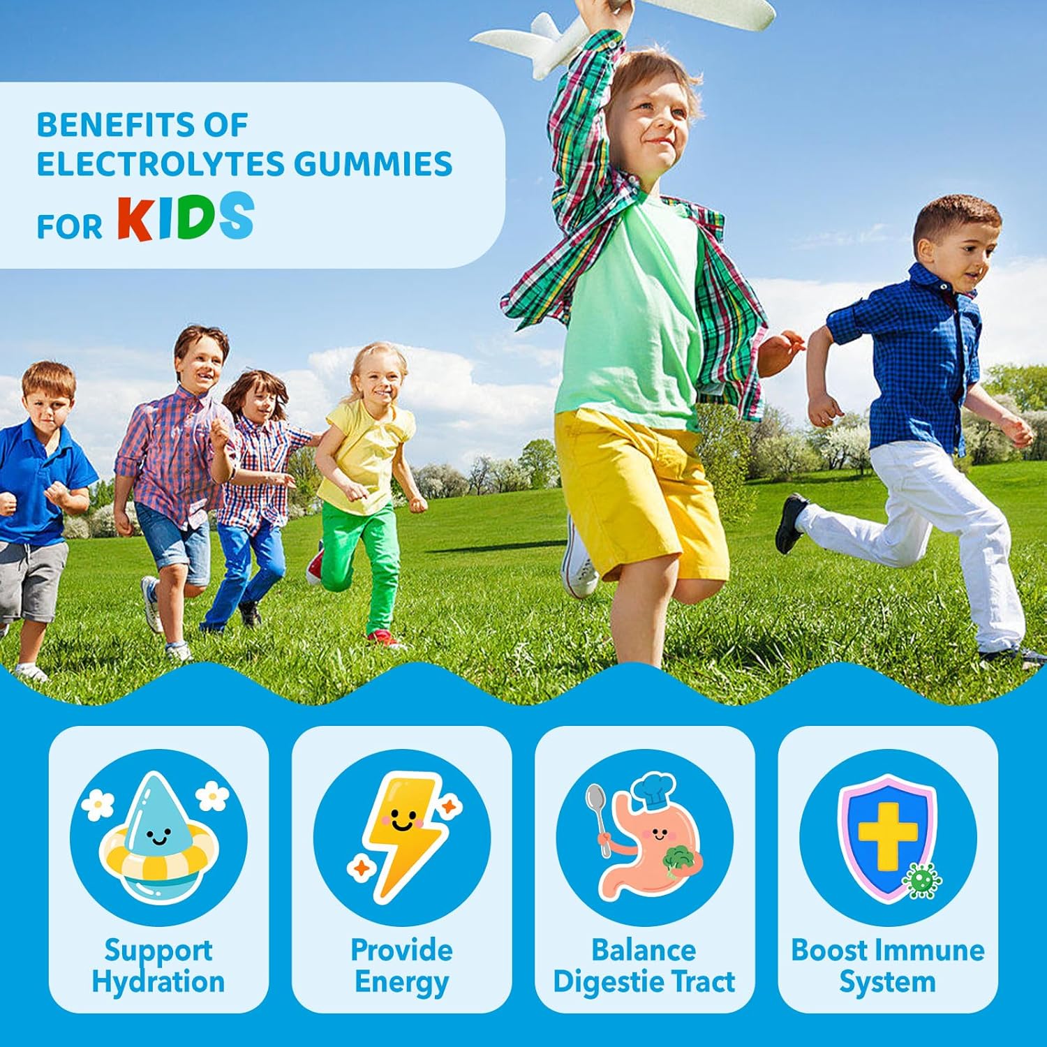 NATISLAND Electrolyte Gummies - 60 Chews | Potassium, Magnesium, Calcium, Sodium | Orange Flavor for Runners, Athletes, Kids & Adults - Vegan & Gluten-Free Hydration Supplement