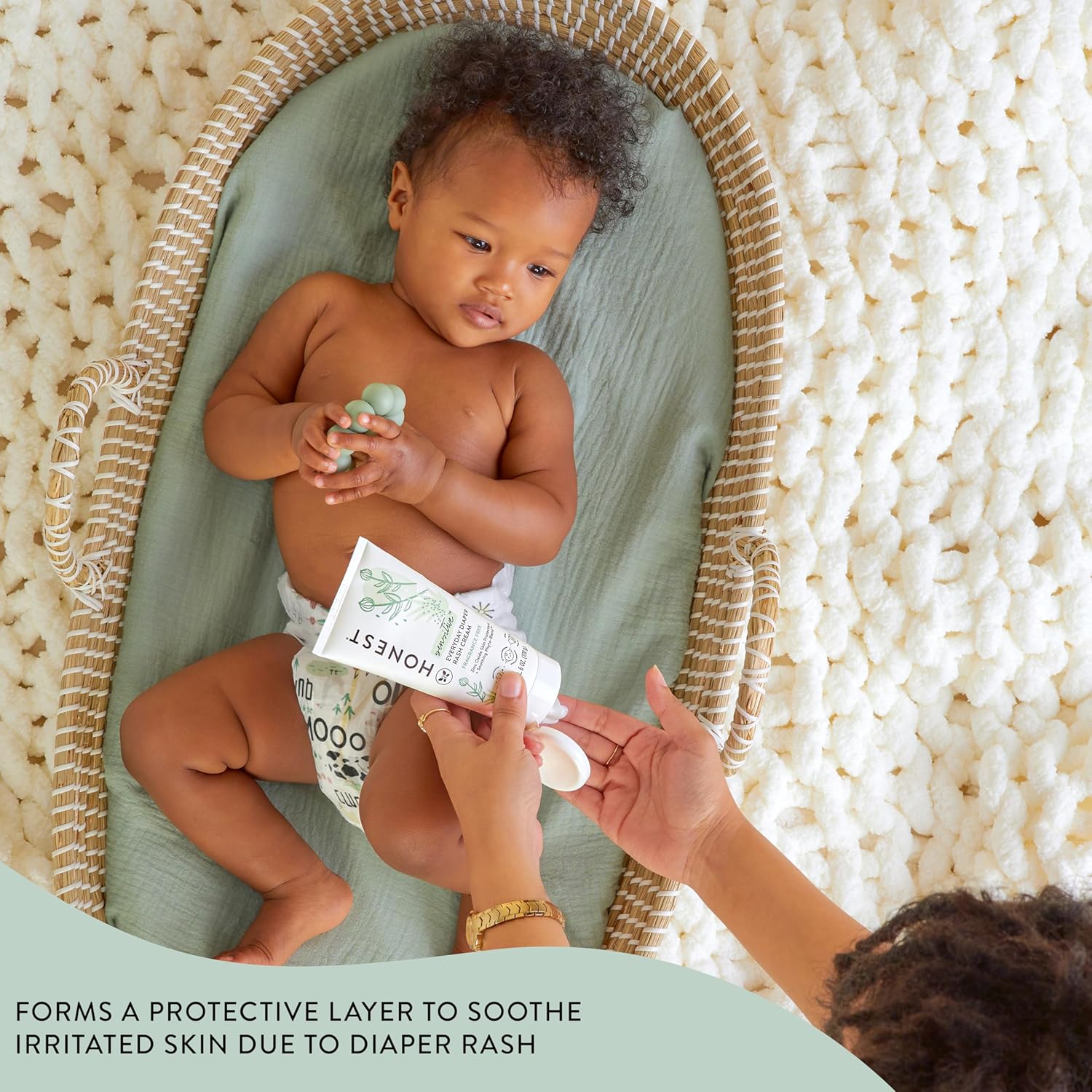 The Honest Company Hypoallergenic Diaper Rash Cream with Zinc Oxide - Soothing Moisturizing Ointment for Baby, NEA Recognized, Cruelty-Free, 6 oz Value Size
