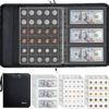 Premium Fireproof Coin Collection Album - 400 Coin Pockets & 36 Bill Sleeves with Password Lock, Water-Resistant Collector Binder for Coins, Bills, Tokens & Stamps