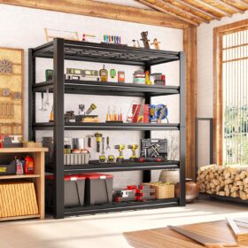 REIBII Heavy Duty Garage Shelving - 5-Tier Industrial Metal Storage Rack 3200LB Capacity, Adjustable 36" x 16" x 72" for Garage, Warehouse, Basement, Pantry, Commercial Use