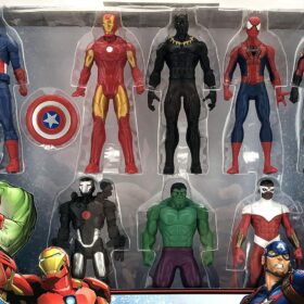 Marvel Avengers Epic 8-Pack Action Figures Collection - Iron Man, Hulk, Black Panther, Captain America, Spider-Man, Ant-Man, War Machine & Falcon