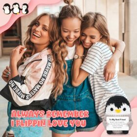 JoycuFF Handmade Crochet Penguin Gift - Cute Emotional Support Companion for Best Friend, Handcrafted Small Decorative Plush for Birthday Her BFF