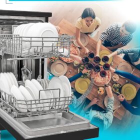 BLACK+DECKER 18-Inch Portable Dishwasher - 8-Place Setting Capacity, 6 Wash Programs, LED Display, Stainless Steel Tub, ENERGY STAR Certified, Compact RV/Apartment Dishwasher, BPD8B, Black