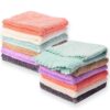 Kyapoo 12-Pack Premium Baby Washcloths - Ultra Soft Coral Fleece Microfiber Cloths, 12x12 Inches, Extra Absorbent for Newborns, Infants & Toddlers